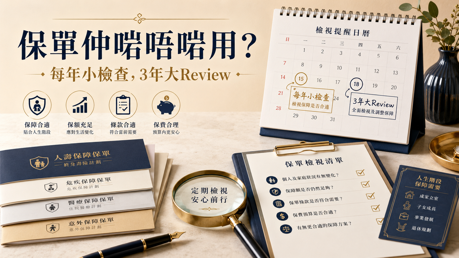 你的保單仲啱唔啱用？每年小檢查，3 年大 Review